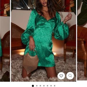 12th Tribe Green Long Sleeve Dress